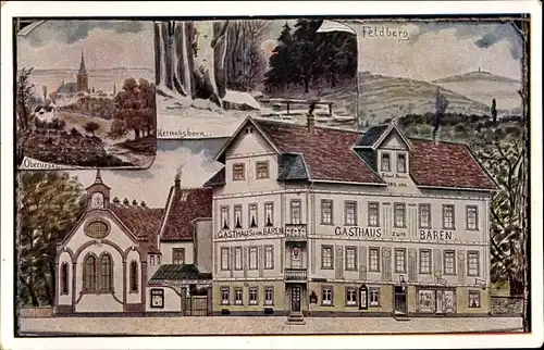 Ak Oberursel im Hochtaunuskreis Hessen, Teilansichten, Feldberg, Gasthaus zum Bären, Hermansborn