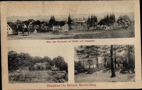 Ak Ronnenberg in Niedersachsen, Benther Berg, Blick vom Restaurant Chr. Rehbock auf Benthe