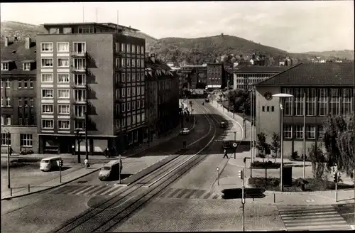 Ak Hagen in Westfalen Ruhrgebiet, Straßenpartie in der Stadt, LKW, Häuser