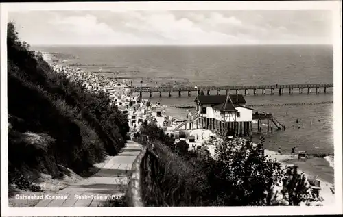 Ak Ostseebad Koserow auf Usedom, Seebrücke und Bad