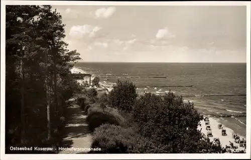 Ak Ostseebad Koserow auf Usedom, Hochuferpromenade