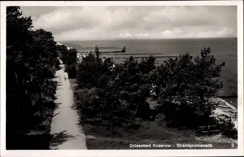 Ak Ostseebad Koserow auf Usedom, Strandpromenade