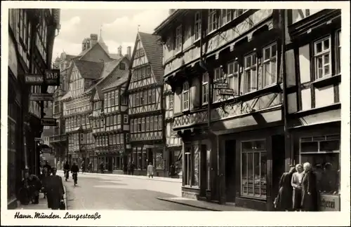 Ak Hann. Münden in Niedersachsen, Partie in der Langestraße