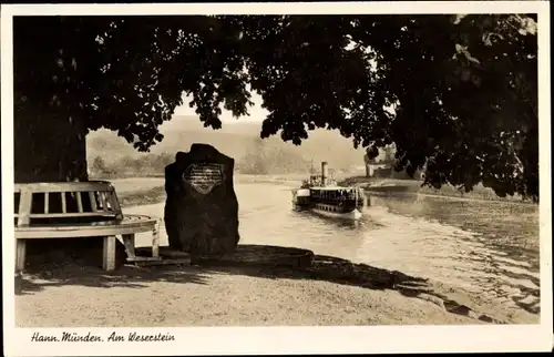 Ak Hann. Münden in Niedersachsen, Am Weserstein