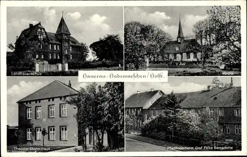 Ak Hanerau Hademarschen in Schleswig Holstein, Kirche, Pfadfinderheim Graf Folke Bernadotte