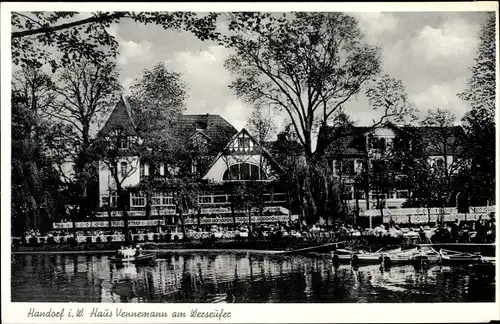 Ak Handorf Münster in Westfalen, Haus Vennemann am Werseufer