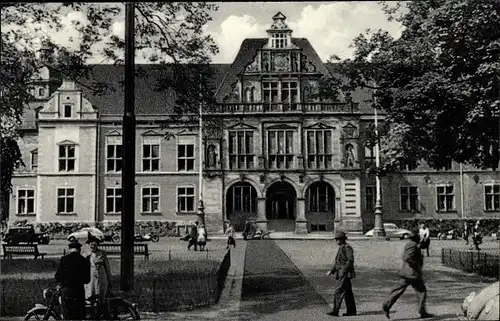 Ak Hamburg Harburg, Rathaus, Motorrad