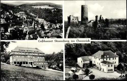 Ak Stromberg im Hunsrück, Blick auf den Ort, Hotel, Kurhaus, Fustenburg, Jugendherberge