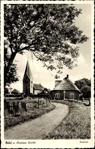 Ak Nebel auf der Insel Amrum Nordfriesland, Kirche, Foto Krahmer