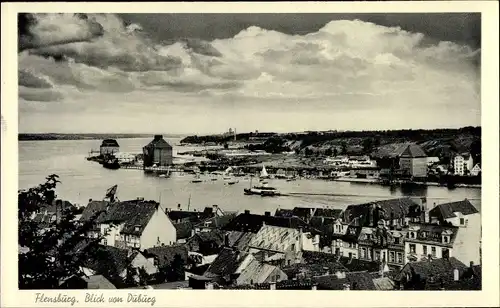 Ak Flensburg in Schleswig Holstein, Blick über die Stadt