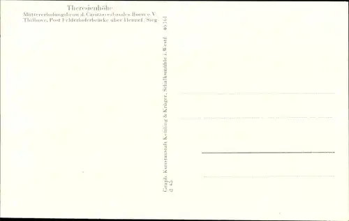 Ak Thilhove Ruppichteroth Nordrhein Westfalen, Theresienhöhe, Müttererholungsheim