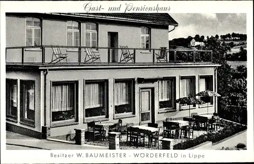 Ak Wörderfeld Lügde im Weserbergland, Gasthof und Pension