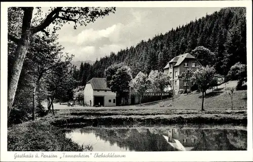 Ak Gondershausen Rhein Hunsrück Kreis, Gasthaus Pension Tannenheim, Ehrbachklamm, Bes. Schmehl