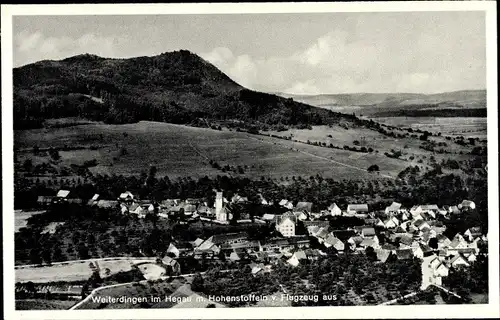 Ak Weiterdingen Hilzingen im Hegau, Fliegeraufnahme vom Ort
