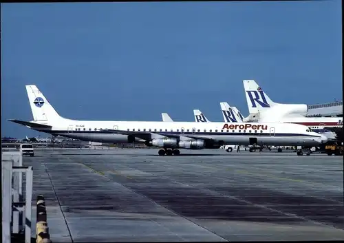 Ak Peruanisches Passagierflugzeug Aero Peru, McDonnell Douglas DC-8-61, 5N-HAS