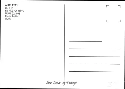 Ak Peruanisches Passagierflugzeug Aero Peru, McDonnell Douglas DC-8-61, 5N-HAS