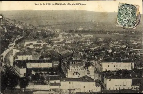 Ak Moissac Tarn et Garonne, Vue de la Ville, cote de Saint Pierre