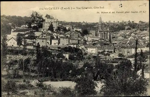 Ak Caylus Tarn et Garonne, Vue Generale, Cote Sud