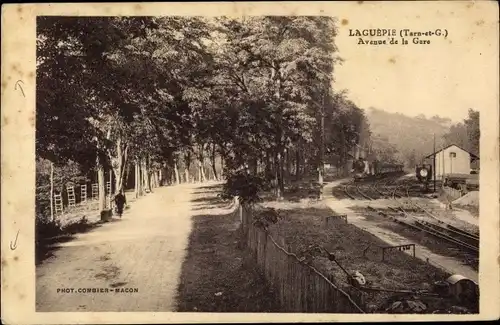 Ak Laguépie Tarn et Garonne, Avenue de la Gare