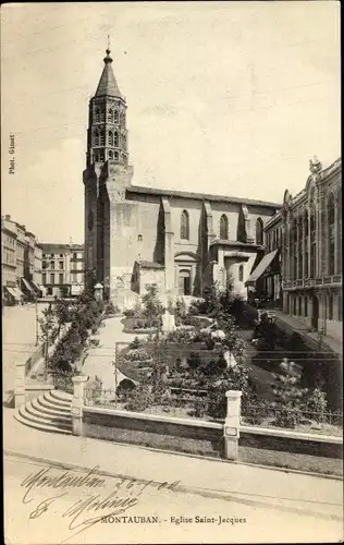 Ak Montauban Tarn et Garonne, Église Saint Jacques