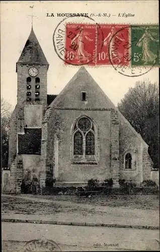 Ak La Houssaye Seine et Marne, L'Eglise