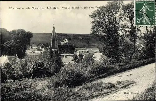 Ak Gaillon sur Montcient Yvelines, Vue d'ensemble prise au Nord Est