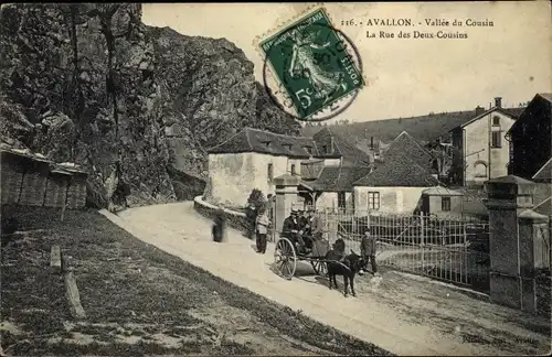 Ak Avallon Yonne, Vallee du Cousin, La Rue des Deux Cousins