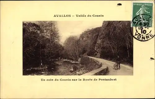 Ak Avallon Yonne, Vallee du Cousin, Un coin du Cousin sur la Route de Pontaubert