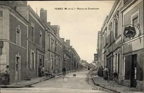 Ak Féneu Maine et Loire, Route de Champigne