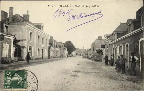 Ak Féneu Maine et Loire, Route de Juigne Bene