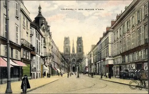 Ak Orléans Loiret, Rue Jeanne d'Arc, Eglise