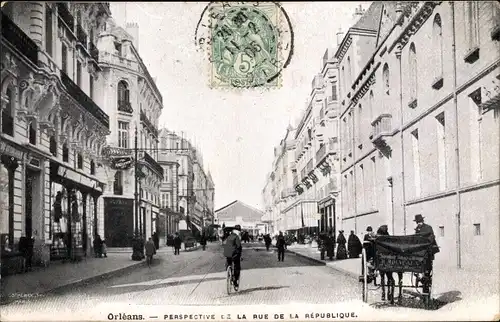 Ak Orléans Loiret, Rue de la Republique