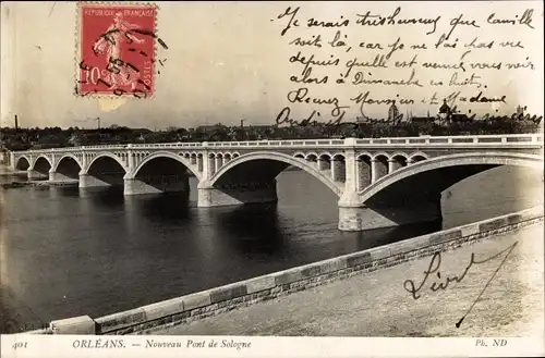 Ak Orléans Loiret, Nouveau Pont de Sologne