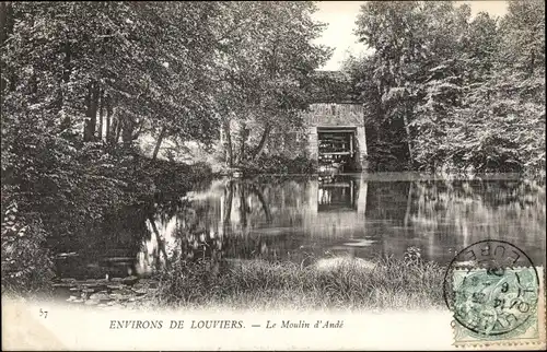 Ak Louviers Eure, Le moulin d'Ande