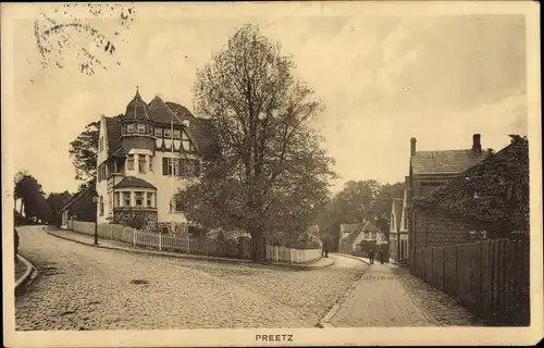 Ak Preetz in Holstein, Straßenpartie im Ort