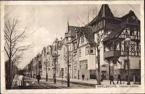 Ak Karlsruhe in Baden, Parkstraße