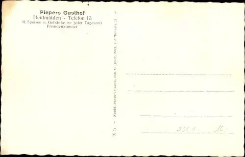 Ak Heidmühlen in Holstein, Gasthof, Innenansicht, Mühlenpartie