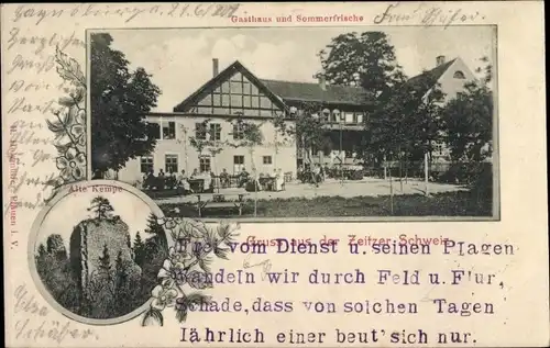 Ak Breitenbach Wetterzeube im Burgenlandkreis, Gasthaus Zeitzer Schweiz, Alte Kempe