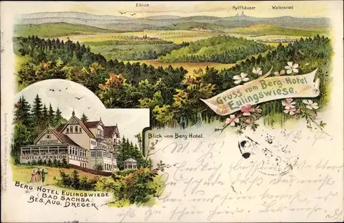 Litho Bad Sachsa, Berg Hotel Eulingswiese von Aug. Dreger