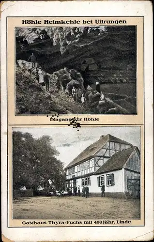 Ak Uftrungen Südharz, Höhle Heimkehle, Gasthaus Thyra-Fuchs
