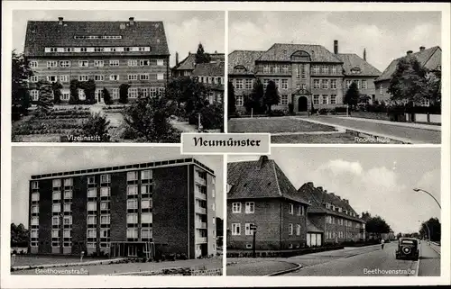 Ak Neumünster in Holstein, Beethovenstraße, Roonschule, Vizelinstift