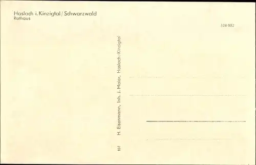 Ak Haslach im Kinzigtal Schwarzwald, Rathaus