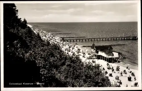 Ak Ostseebad Koserow Usedom, Strand und Seebrücke