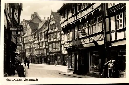 Ak Hann. Münden in Niedersachsen, Langestraße, Geschäfte