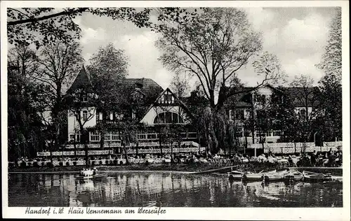 Ak Handorf Münster in Westfalen, Haus Vennemann am Werseufer
