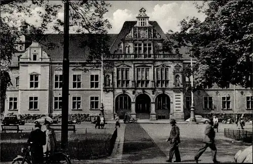 Ak Hamburg Harburg, Rathaus, Motorrad