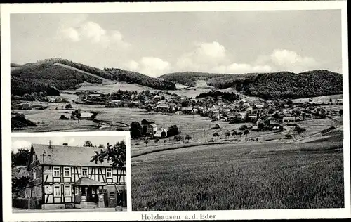 Ak Holzhausen Hatzfeld (Eder), Gesamtansicht, Gasthof