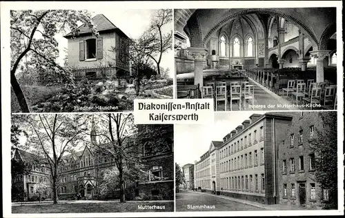 Ak Kaiserswerth Düsseldorf, Diakonissenanstalt, Fliedner Häuschen, Mutterhaus, Kirche, Stammhaus