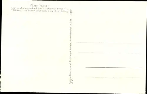 Ak Thilhove Ruppichteroth Nordrhein Westfalen, Theresienhöhe, Müttererholungsheim