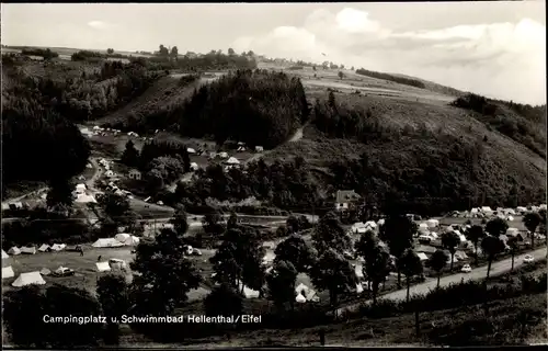 Ak Hellenthal in der Eifel, Campingplatz, Schwimmbad, Gesamtansicht